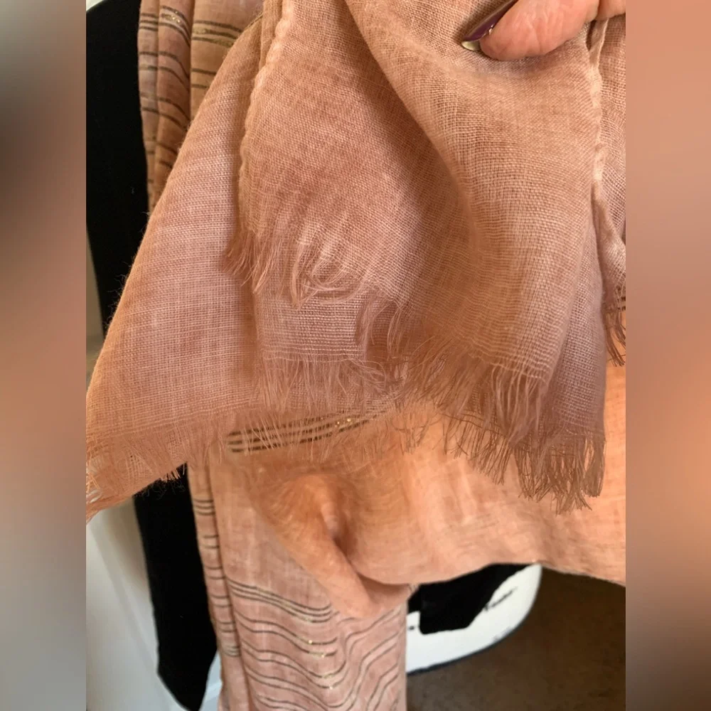 Large Peach Gauze Scarf